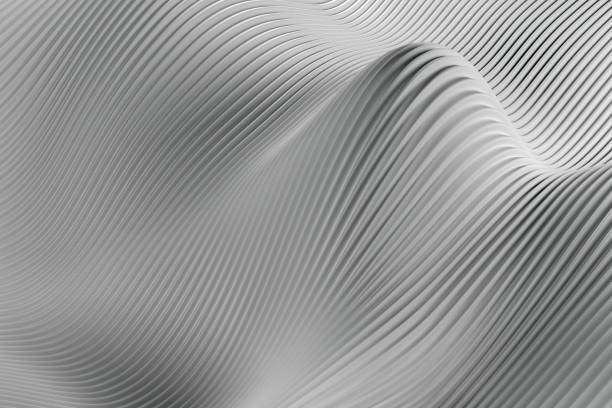 istock Abstract futuristic architecture circular concentric background. Wave outdoor structures. Minimal futuristic tech design in the form of geometric landscape texture wallpaper. Close-up 3D rendering 1407310858