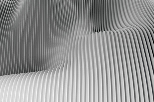 istock Abstract futuristic architecture circular concentric background. Wave outdoor structures. Minimal futuristic technology design in the form of geometric volumetric texture wallpaper. Close-up 3D rendering 1407311097