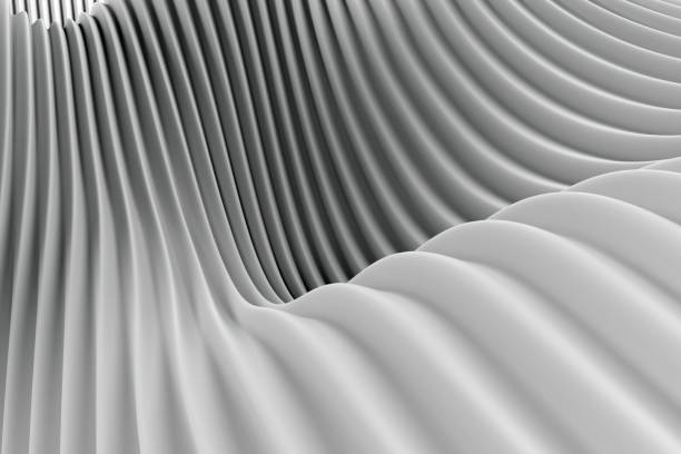 istock Abstract futuristic architecture circular concentric background. Wave outdoor structures. Minimal futuristic technology design in the form of a geometric directorial texture wallpaper. Close-up 3D rendering 1407311296