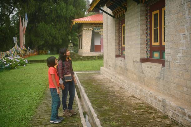 istock Mother and daughter looking at a Buddhist Monastery 1407312985