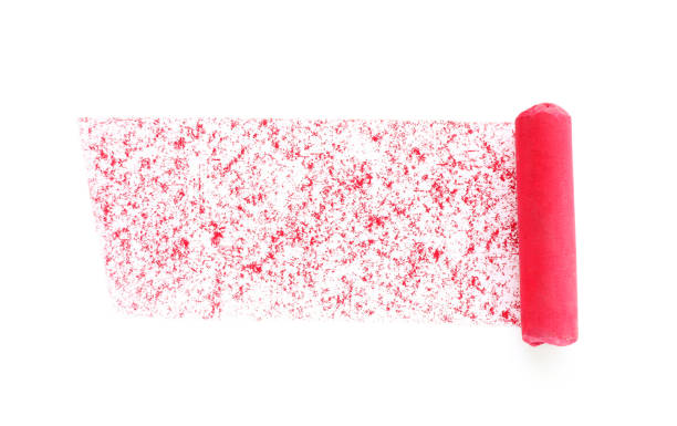 istock Bright pastel chalk on sheet of paper with scribble, top view. Drawing material 1407316432