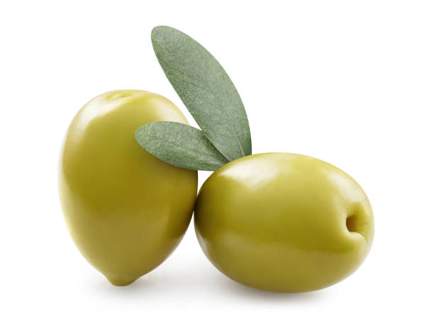 istock Delicious olives close-up on white 1407317081