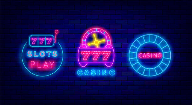 istock Casino neon signs collection. Light advertising. Slots play in circle frame. Game online. Vector stock illustration 1407321998