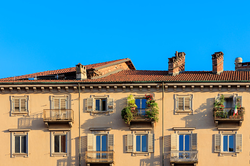 Turin typical residential building architectural detail