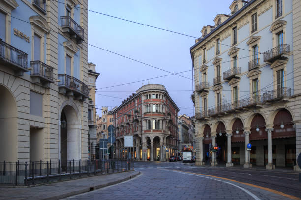 istock Italian typical street in Turin 1407322751