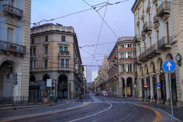 istock Italian typical street in Turin 1407322770