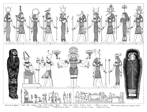 Antique engraving collection, Civilization: Egyptians Gods