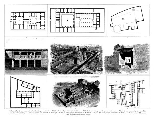 illustrations, cliparts, dessins animés et icônes de collection de gravures anciennes, civilisation: grecs - classical greek greek culture roman greece