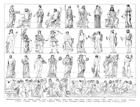 Antique engraving collection, Civilization: Greek mythology