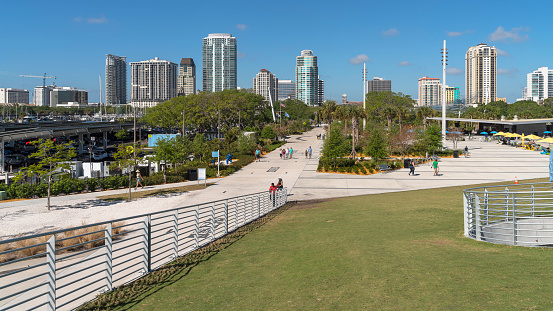 San Diego, CA, USA - Mar 24, 2022: Belmont Park, a beachfront amusement park featuring historic Giant Dipper roller coaster and Plunge pool, in the Mission Bay neighborhood in San Diego, California.