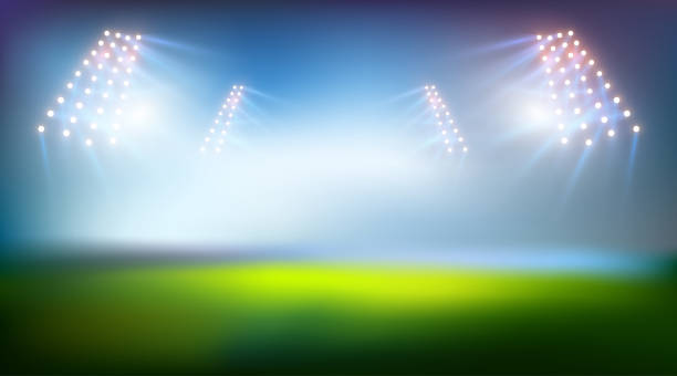 ilustrações, clipart, desenhos animados e ícones de de futebol arena - football vector luminosity glowing