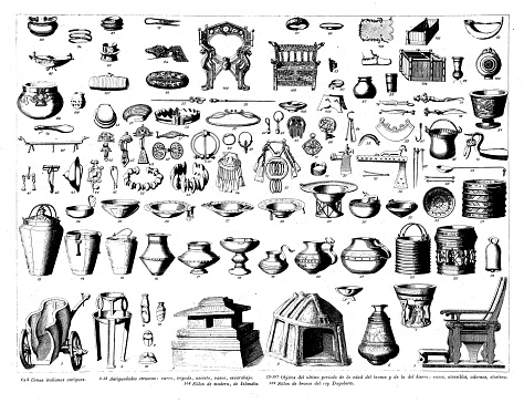 Antique engraving collection, Civilization: Tools