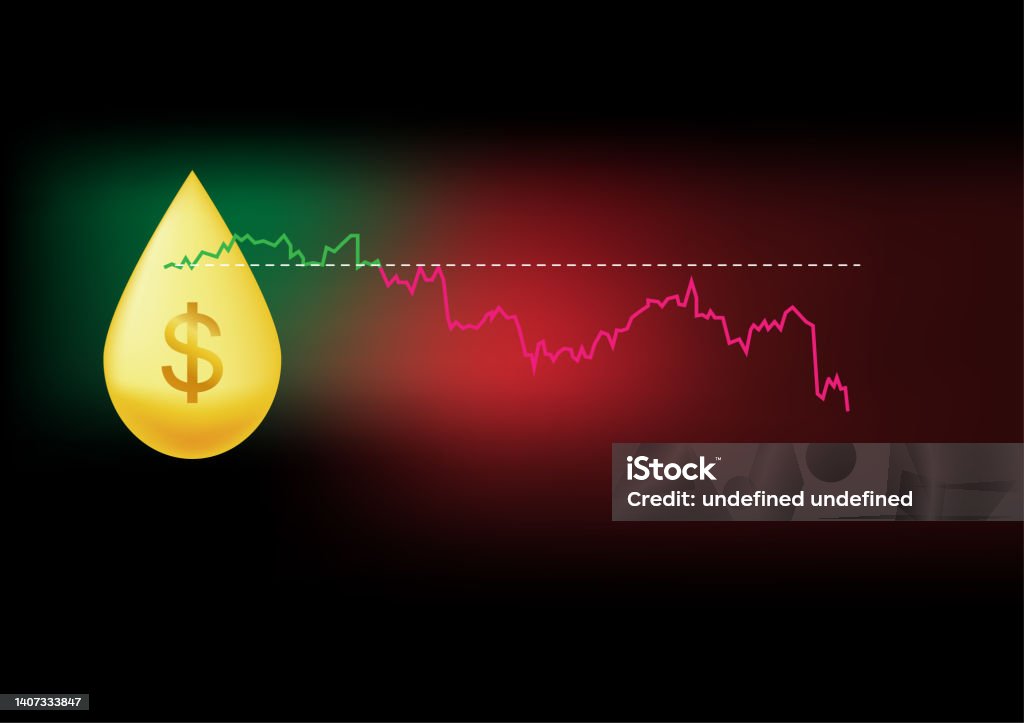 Line Graph Showing Decrease In Oil Price Stock Illustration - Download ...