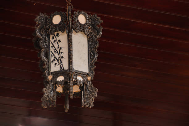 Traditional vintage chinese lamp that symbolizes the wish for a bright future in Chinese tradition