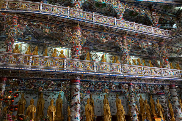 istock Buddhist Golden Statues in Linh Phuoc Pagoda 1407338542