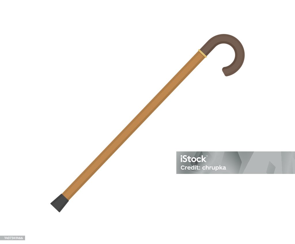 Walking Stick Cane Icon - Vector Illustration