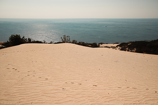 Beautiful sand dunes and vibrant summer at Phan thiet, Vietnam