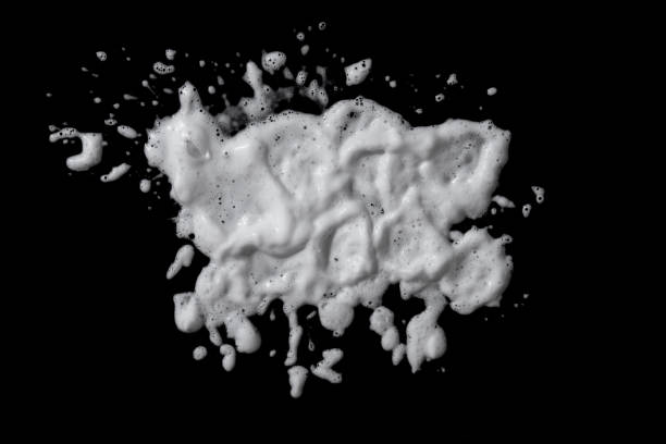 istock Foam, Bubble isolated on black,top view 1407344760