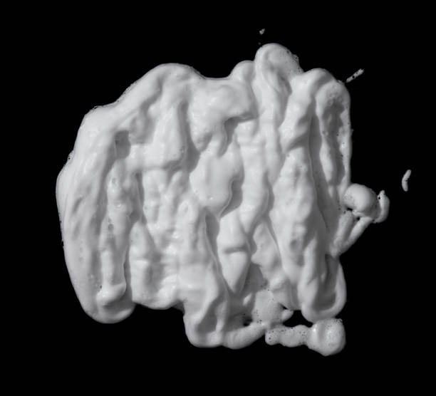 istock Foam, Bubble isolated on black,top view 1407344776
