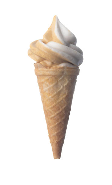 istock Soft serve ice cream on crispy cone isolated on white background 1407344938