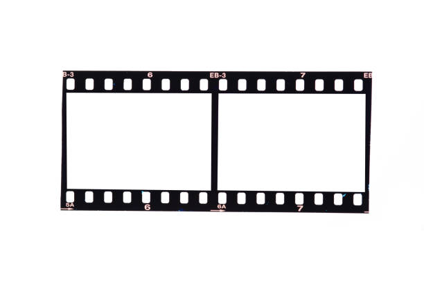istock Old 35mm filmstrip or dia slide frame isolated on white background. 1407345100