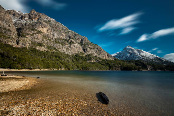 krajobraz z ośnieżonymi górami i jeziorami - bariloche patagonia argentina lake zdjęcia i obrazy z banku zdjęć