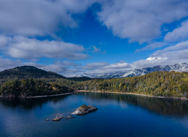 istock Landscape with snow capped mountains and lakes 1407346539