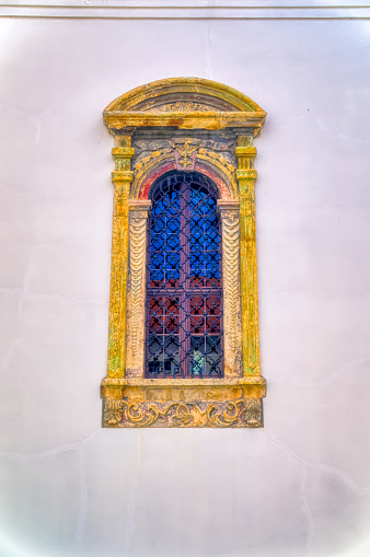 Traditional decoration at old medieval window.