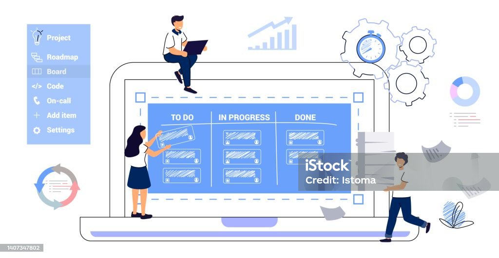 Software Development Task Management Kanban Software Development Outline Concept Agile Visual Project ...
