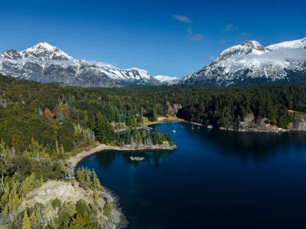Aerial Argentinian patagonia landscape