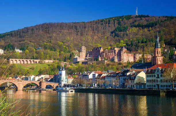 Heidelberg on the river Neckar in the state of Baden-Württemberg, Germany