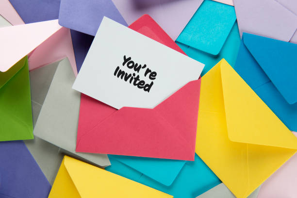 You're Invited Envelope, background. guest stock pictures, royalty-free photos & images