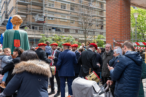 Pamplona, Navarra, April 22nd, 2022. First festivities 2 years of San Fermin in Pamplona after the pandemic.