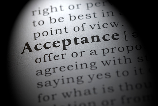 Fake Dictionary word, Dictionary definition of acceptance