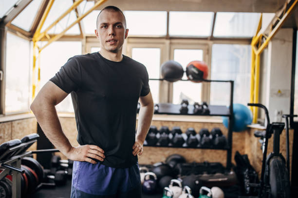 istock Fit man in gym 1407362900