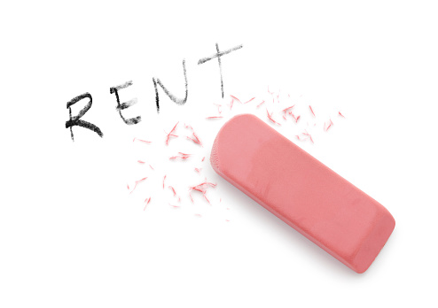 Erasing rent word concept