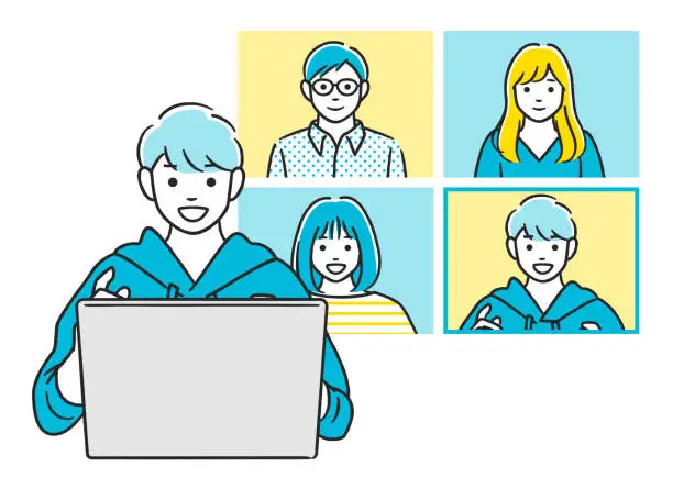 Vector illustration of Web conference