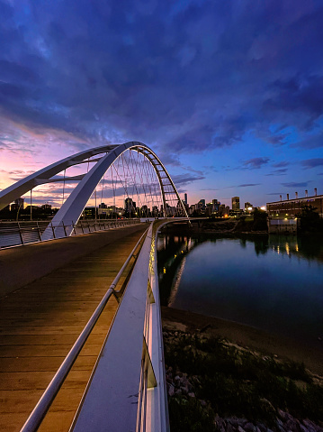 Walterdale bridge is a through arch bridge on the North Saskatchewan river in Edmonton and one of  the most iconic landmarks in downtown Edmonton.