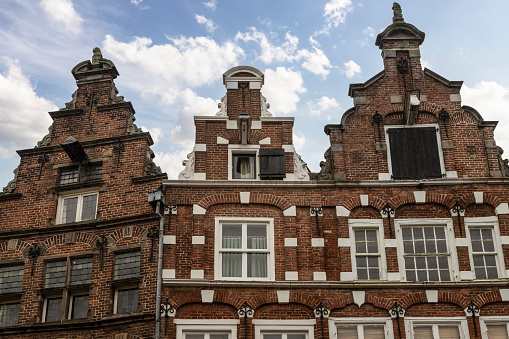 Historic gables in the center of Hanseatic city Zutphen, Netherlands.