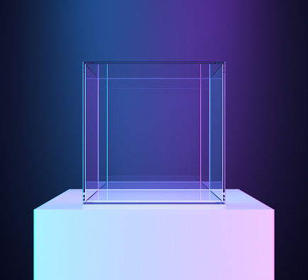 Empty Glass Box for Product Display