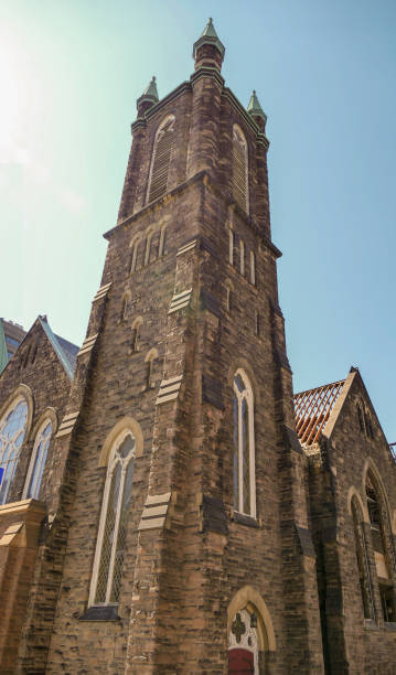istock Beautiful brick church with tower 1407371664