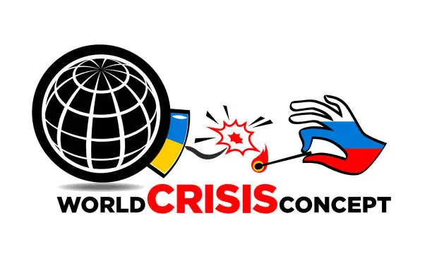 Vector illustration of world crisis concept