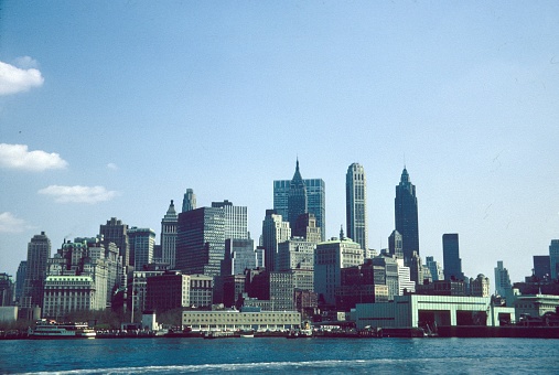 New York City, NY, USA, 1965. Skyline at the southern tip of Manhattan, New York City.