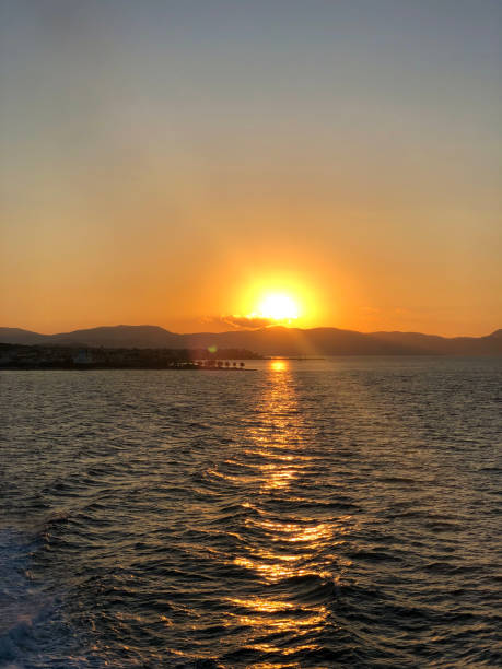 istock Golden beautiful sunset and the sea 1407379552