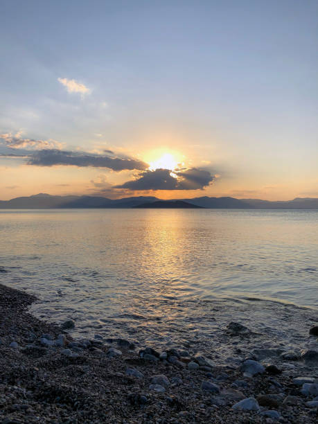 istock Beautiful golden sunset on Agistri 1407380142