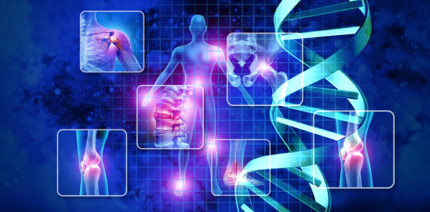 concetto di scienza medica - dna genetic research medicine therapy foto e immagini stock