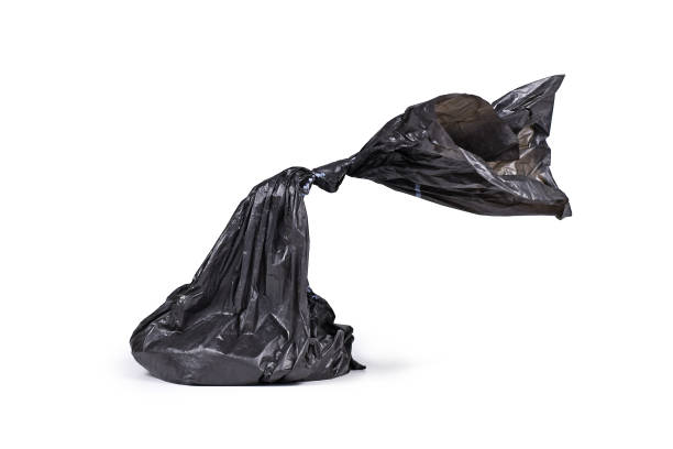 black plastic dog poop bag - bag garbage bag plastic black imagens e fotografias de stock