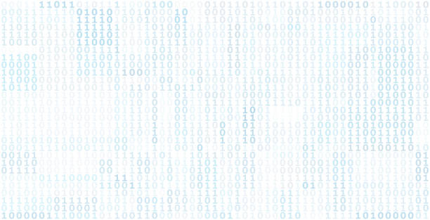 Simple binary background with bluish grey ones and zeros Simple binary background with bluish gray ones and zeros. Digitally vector graphic pattern bluish white stock illustrations