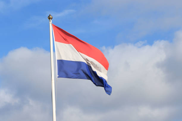 istock Dutch Flag in red, white and blue 1407399744