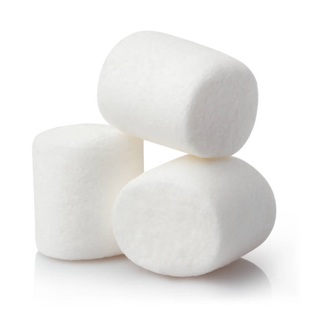 istock Heap of delicious marshmallows on white 1407399823